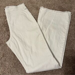 High Rise White/Off white Pull On Jeans/Pants